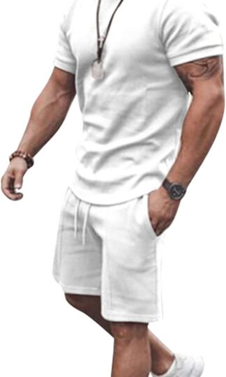 2 Piece Outfits For Men Shorts Set Casual Athletic Suit Sweatsuits Sportswear Casual Tracksuit