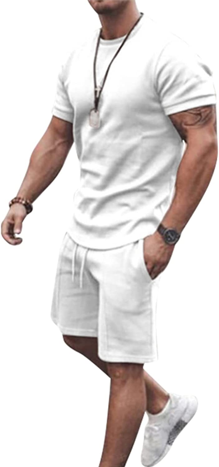 2 Piece Outfits For Men Shorts Set Casual Athletic Suit Sweatsuits Sportswear Casual Tracksuit