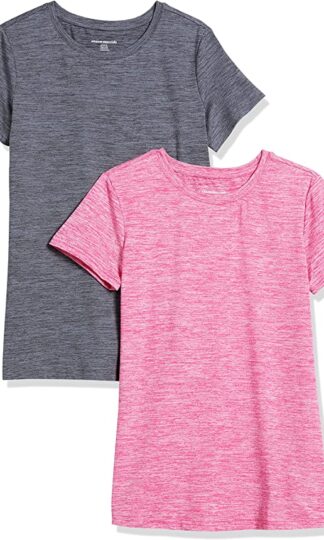 Essentials Women's Tech Stretch Short-Sleeve Crewneck T-Shirt, Pack of 2