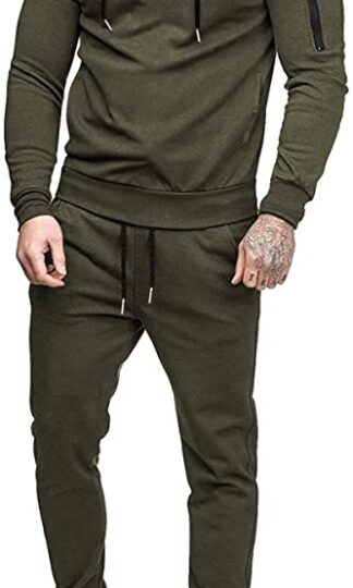 Men's Tracksuit 2 Piece Hooded Athletic Sweatsuits Casual Running Jogging Sport Suit Sets