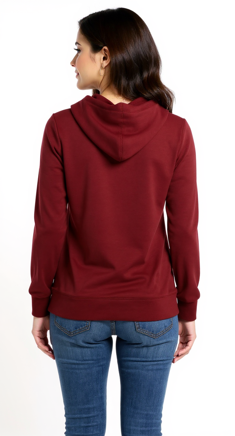 Women's Long Sleeve Hooded Tunic Tops Button Swing Pullover Hoodie Sweatshirts - Image 4