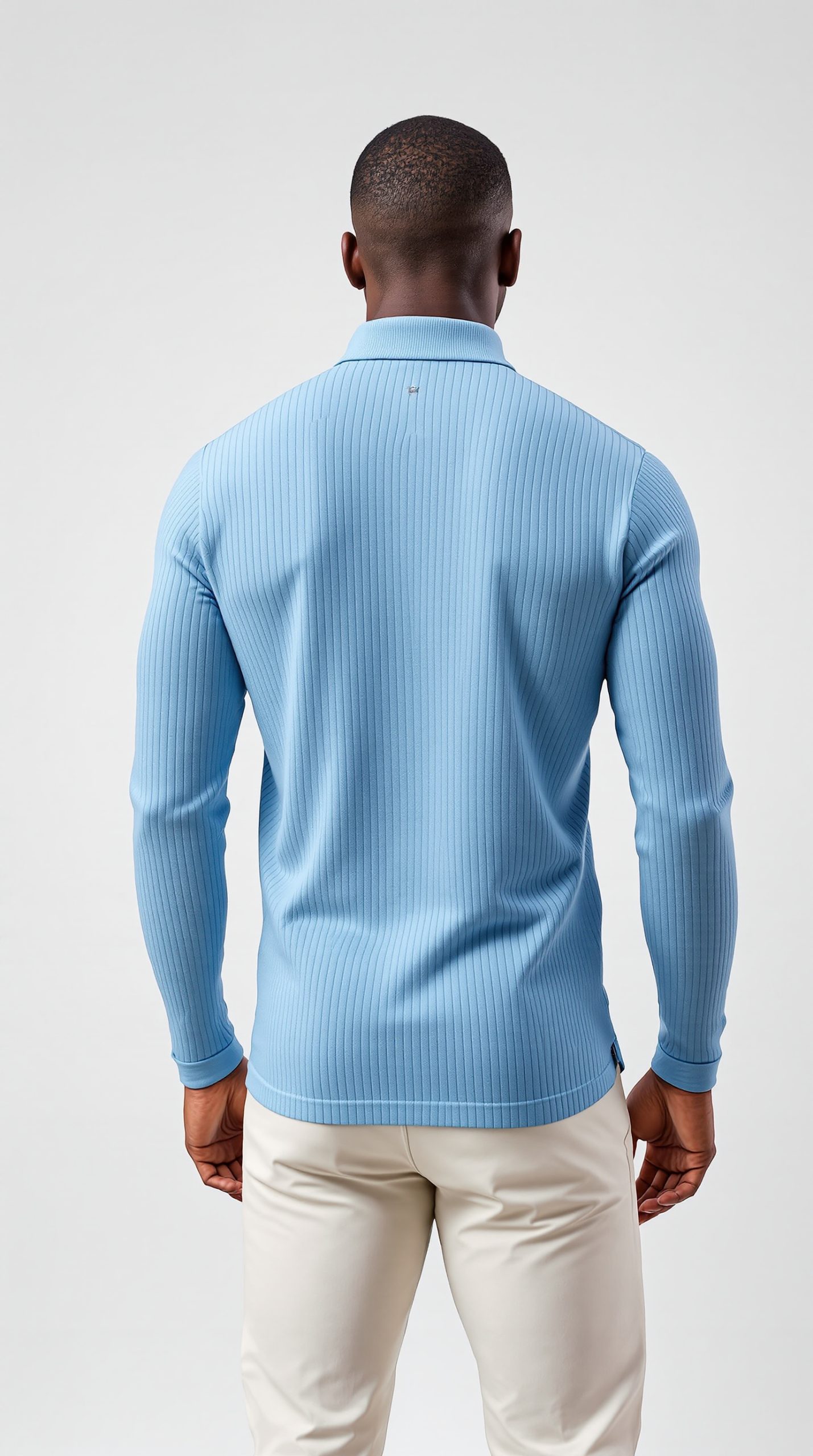 Zipper Polo Shirts for Mens, Fall Striped Slim Fit Long Sleeve T Shirt Zip Neck Business Casual Tops for Work Wear - Image 4