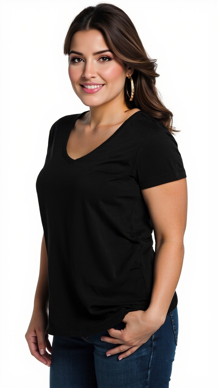 Just My Size Women's Plus-Size Cool DRI Short Sleeve V-Neck Tee - Image 3